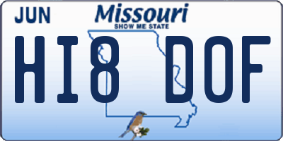 MO license plate HI8D0F