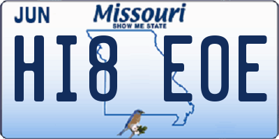 MO license plate HI8E0E
