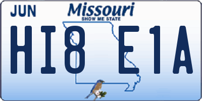 MO license plate HI8E1A