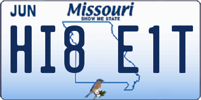 MO license plate HI8E1T