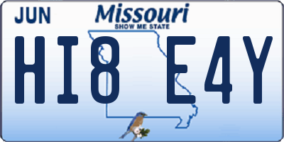 MO license plate HI8E4Y