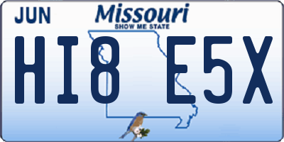 MO license plate HI8E5X