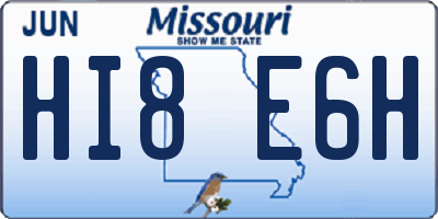 MO license plate HI8E6H