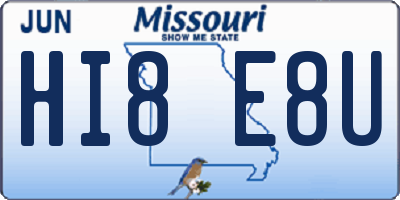 MO license plate HI8E8U