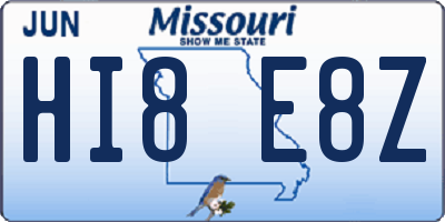 MO license plate HI8E8Z