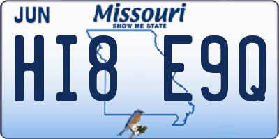 MO license plate HI8E9Q