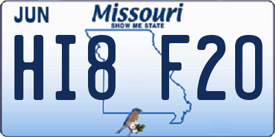 MO license plate HI8F2O