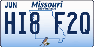 MO license plate HI8F2Q