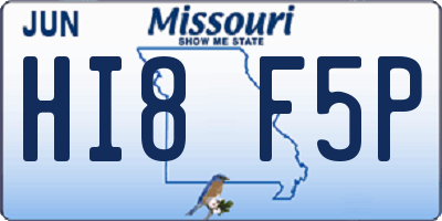 MO license plate HI8F5P