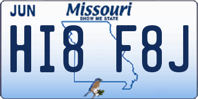 MO license plate HI8F8J