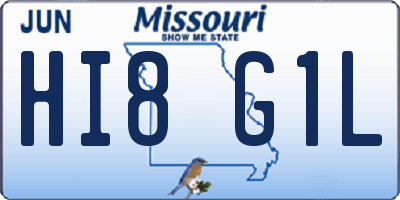 MO license plate HI8G1L