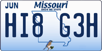 MO license plate HI8G3H