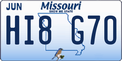 MO license plate HI8G7O