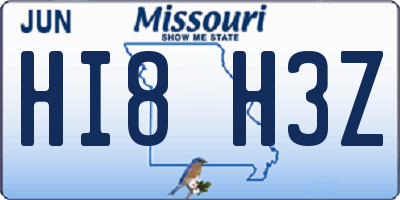 MO license plate HI8H3Z