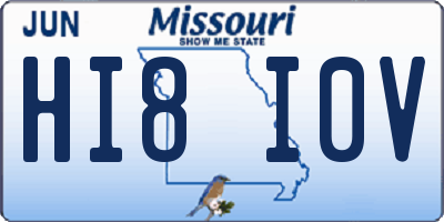 MO license plate HI8I0V