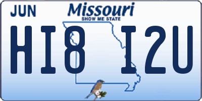 MO license plate HI8I2U