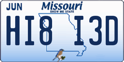 MO license plate HI8I3D