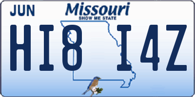 MO license plate HI8I4Z