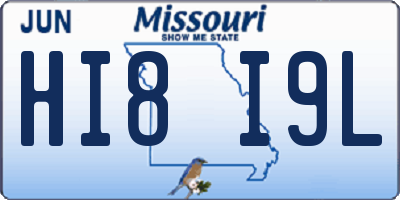 MO license plate HI8I9L