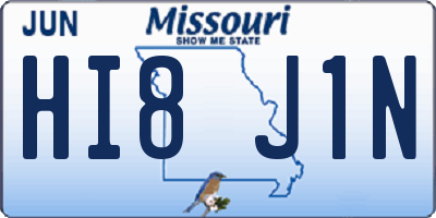 MO license plate HI8J1N