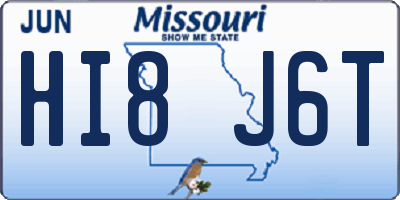 MO license plate HI8J6T