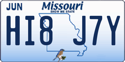 MO license plate HI8J7Y