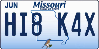MO license plate HI8K4X
