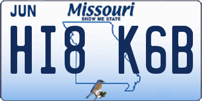 MO license plate HI8K6B