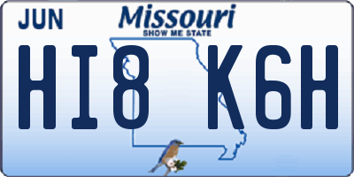 MO license plate HI8K6H