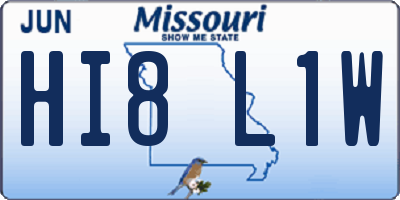 MO license plate HI8L1W
