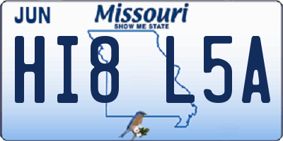 MO license plate HI8L5A