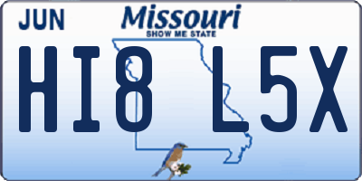 MO license plate HI8L5X