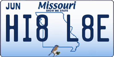 MO license plate HI8L8E