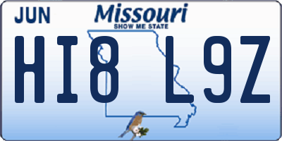 MO license plate HI8L9Z