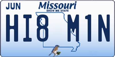 MO license plate HI8M1N