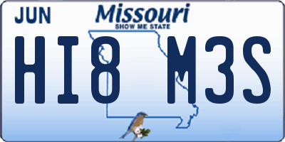 MO license plate HI8M3S