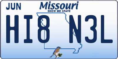 MO license plate HI8N3L