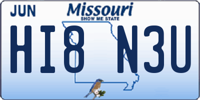 MO license plate HI8N3U