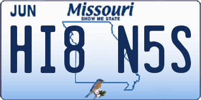 MO license plate HI8N5S