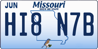 MO license plate HI8N7B
