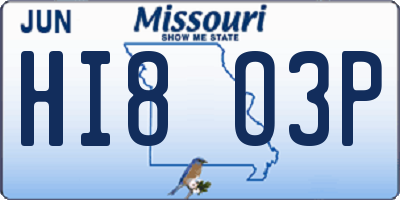 MO license plate HI8O3P