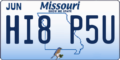MO license plate HI8P5U