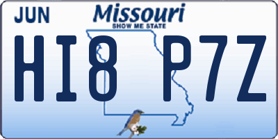 MO license plate HI8P7Z
