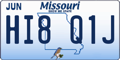 MO license plate HI8Q1J