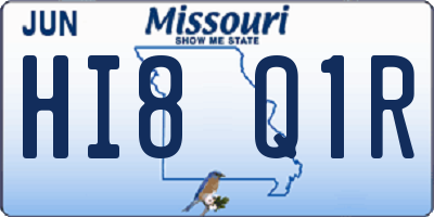 MO license plate HI8Q1R
