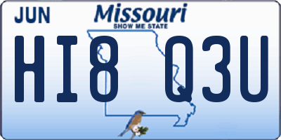 MO license plate HI8Q3U