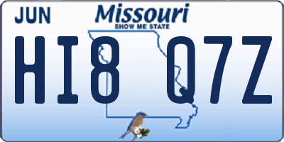 MO license plate HI8Q7Z
