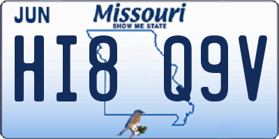 MO license plate HI8Q9V