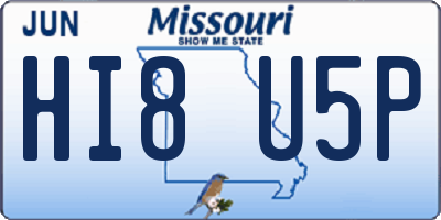 MO license plate HI8U5P