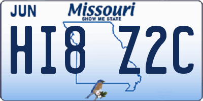 MO license plate HI8Z2C
